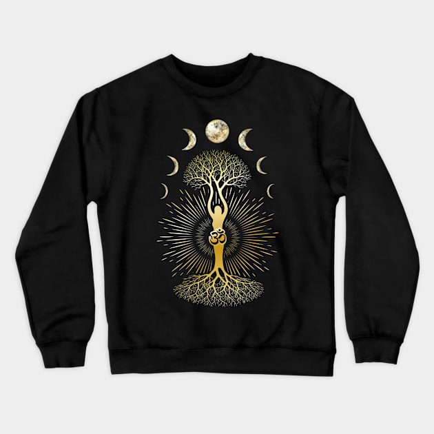 Phase Depression Moon Phase Mood Yoga Gift Crewneck Sweatshirt by Pummli